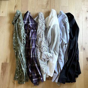 Lot of 6 size S Men's Assorted Button Up Dress Shirts AE INC H&M